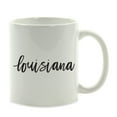 thumbnail image 1 of Koyal Wholesale Black Calligraphy Louisiana US State Ceramic Coffee Mug, 1 of 1