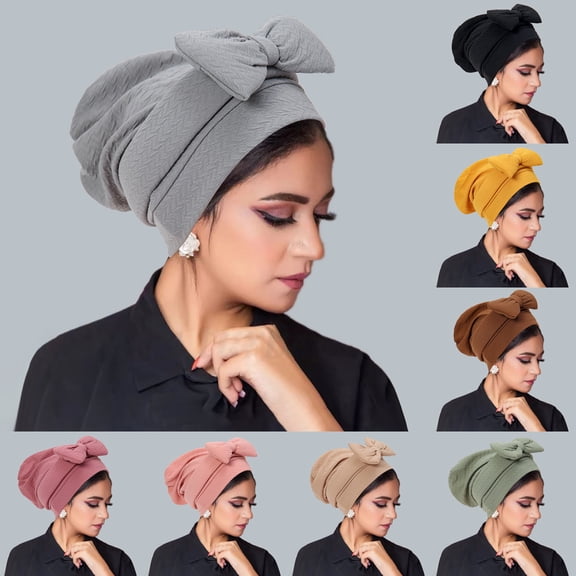 Dalrosia Turban Bows for Women, Bow Head WrapsSleeping Cap Hair Turban Skull Sleep Cap Nightcap Beanies