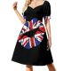 thumbnail image 1 of Vestido de manga corta con labios británicos Vestido largo de verano para mujer Ropa estética Vestido para niñas, 1 of 8
