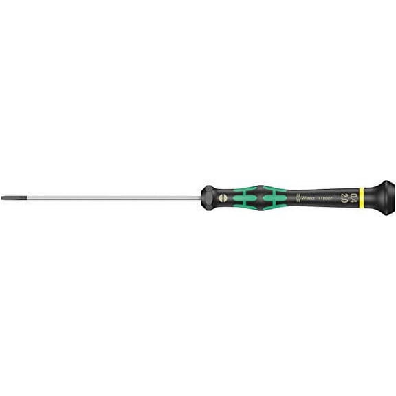 Wera 05118007001 Kraftform Micro 2035 Slotted Electronics Precision Screwdriver, 2mm Head, 100mm Blade Length
