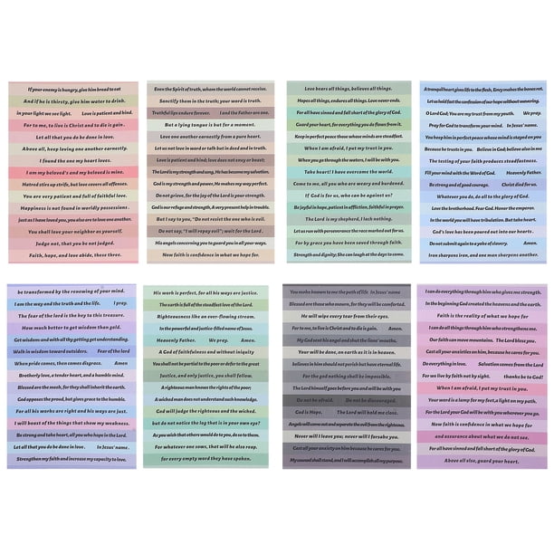 FELTECHELECTR 8 hojas de pegatinas bíblicas para portátil, frases en inglés, pegatinas bíblicas decorativas, pegatinas para álbumes de recortes
