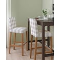 thumbnail image 2 of Grey Plaid Bar Stool Covers Set of 4, Spring Summer Farmhouse Buffalo Checkered Stretch Washable Bar Chair Covers with Backs, Removable Pub Counter Height Chair Cover for Kitchen Dining Room Cafe, 2 of 7