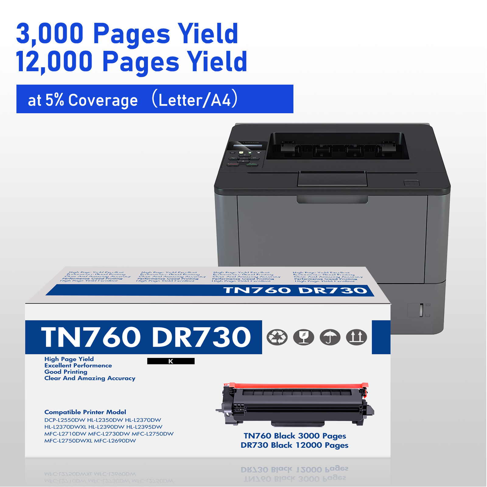 CLYWENSS Compatible Toner Cartridge Replacement for Brother