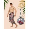 thumbnail image 3 of LA LEELA Men's Swimwear Beach Summer Pareo Long Sarong Wrap One Size Grey, Pineapple Vacation Holiday Aloha, 3 of 4