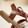thumbnail image 4 of BOBOGOJP Little Girl Sandals Girls Leather Soft Opened Toe Princess Flat Shoes Summer Sandals Brown for 8.5, 4 of 9