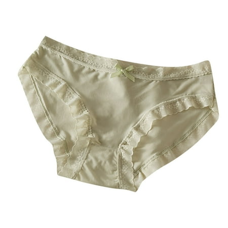 Yuzhih Panties for Women Seamless Thin Lace Trim Underwear Soft Comfy Cute Panty Stretchy Full Coverage Underpants