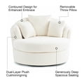 thumbnail image 6 of BRILHAMEZ Modern Oversized 360° Swivel Accent Chair, Lambswool Fabric Round Cuddle Chair Single Sofa Lounge Chair for Living Room, White, 6 of 7