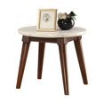 thumbnail image 4 of 18"H Wood Frame End Table with Tapered Legs, Marble Finish Side Table for Small Spaces, Living Room, Bedroom and Small Spaces, Easy Assembly, 4 of 4