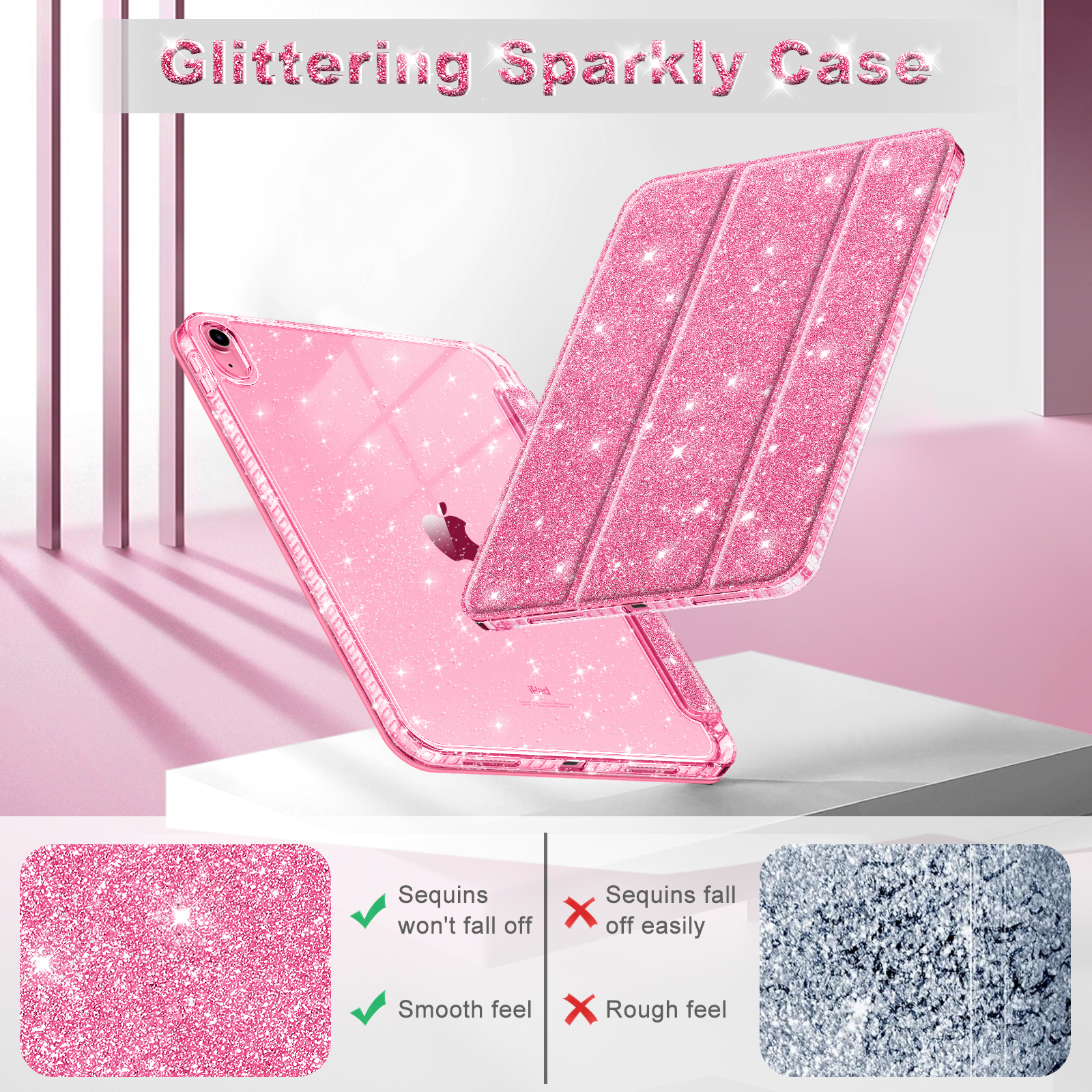 Fintie iPad A16/10th Gen Slim Case Pink Sparkle photo 5