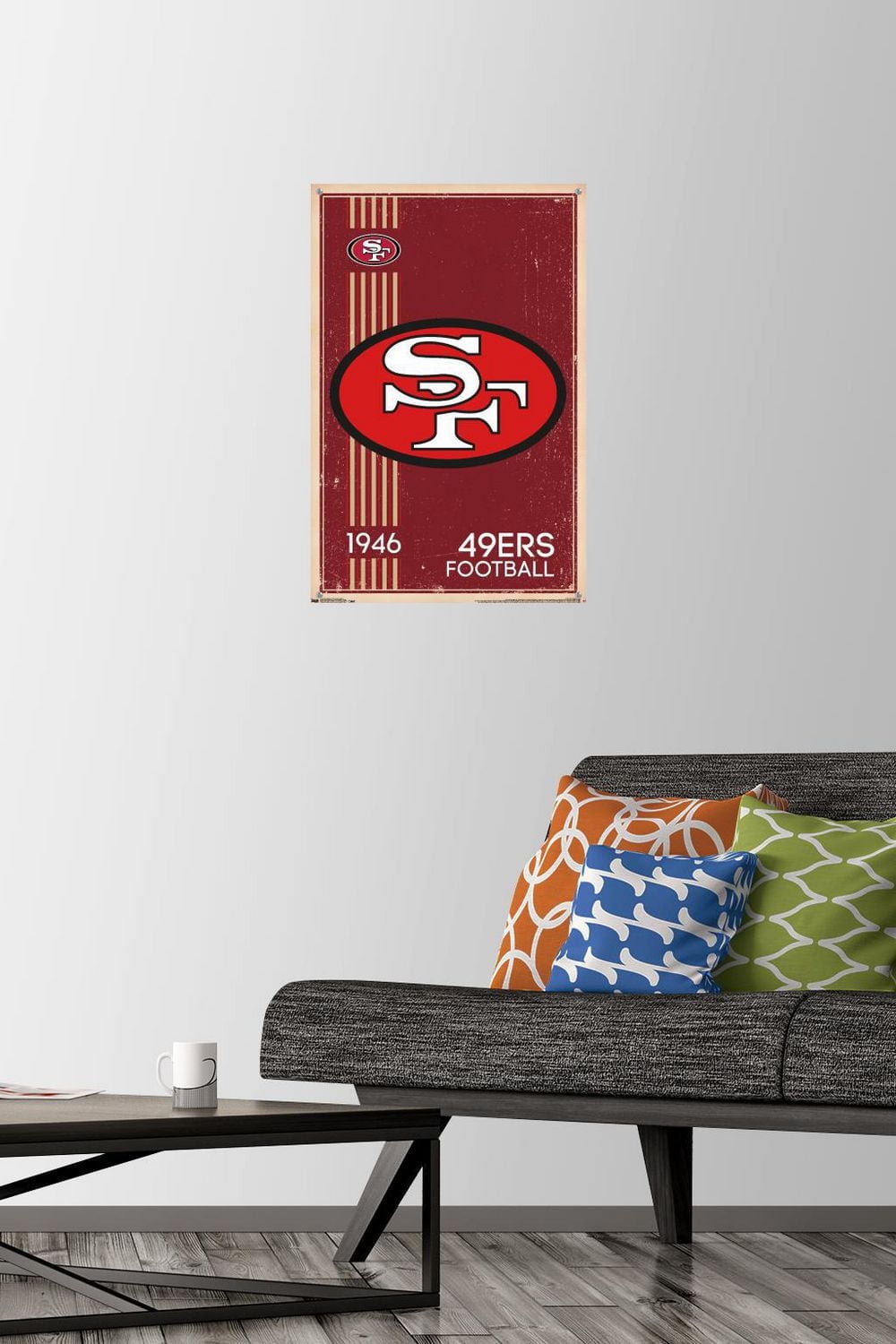 NFL San Francisco 49ers - Retro Logo 14 Wall Poster, 22.375" x 34" Framed