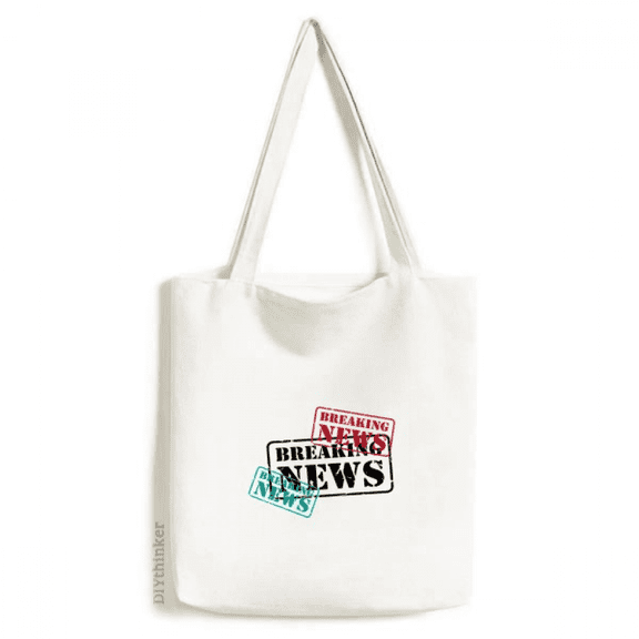 Sudden News Message Art Deco Fashion Tote Canvas Bag Shopping Satchel Casual Handbag