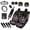 Black Skull Mushroom Moon, variant on chaqlin Print Seat Covers Full Set - Front & Rear Car Seat Protector Set,Headrest Covers,Steering Wheel Cover Shoulder Pads Headrest Cover View Mirror Cover Seat Storage Bag,Black Skull Mushroom Moon