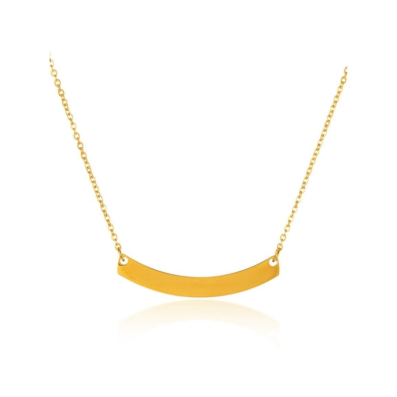 ELYA Women's Polished Curved Bar Gold Plated Steel Necklace