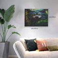 thumbnail image 2 of Fuzoiu Realistic Style Green Fur Wolf Print Canvas Wall Decorative,Modern Artwork Picture Decor Painting,Living Room Bedroom Home Office,Framed Hangable Decorative Artwork Size 30x40, 2 of 6