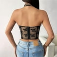 thumbnail image 6 of Lace Halter Back Short Top for Women Chinese Cheongsam Style Halter Neck Tube Top, 6 of 8