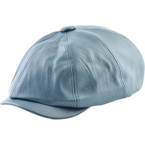 CoCopeaunts Faux Leather Beret Hat Solid Color Men's PU Peaked Cap Women Classic Newsboy Cap Autumn Winter Streetwear Newsboy Hat