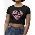 thumbnail image 3 of Big Hear Self Love First Tee Crop Tee Women's -SelectDesign Designs, 3 of 4