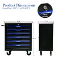 thumbnail image 3 of 6 DRAWERS MULTIFUNCTIONAL TOOL CART WITH WHEELS-BLACK+BLUE, 3 of 13