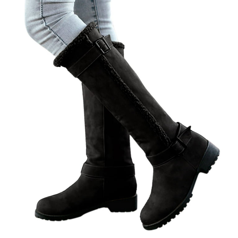 ZIZOCWA Womens Wide Shoes Narrow Calf Boots For Women Womens Knee