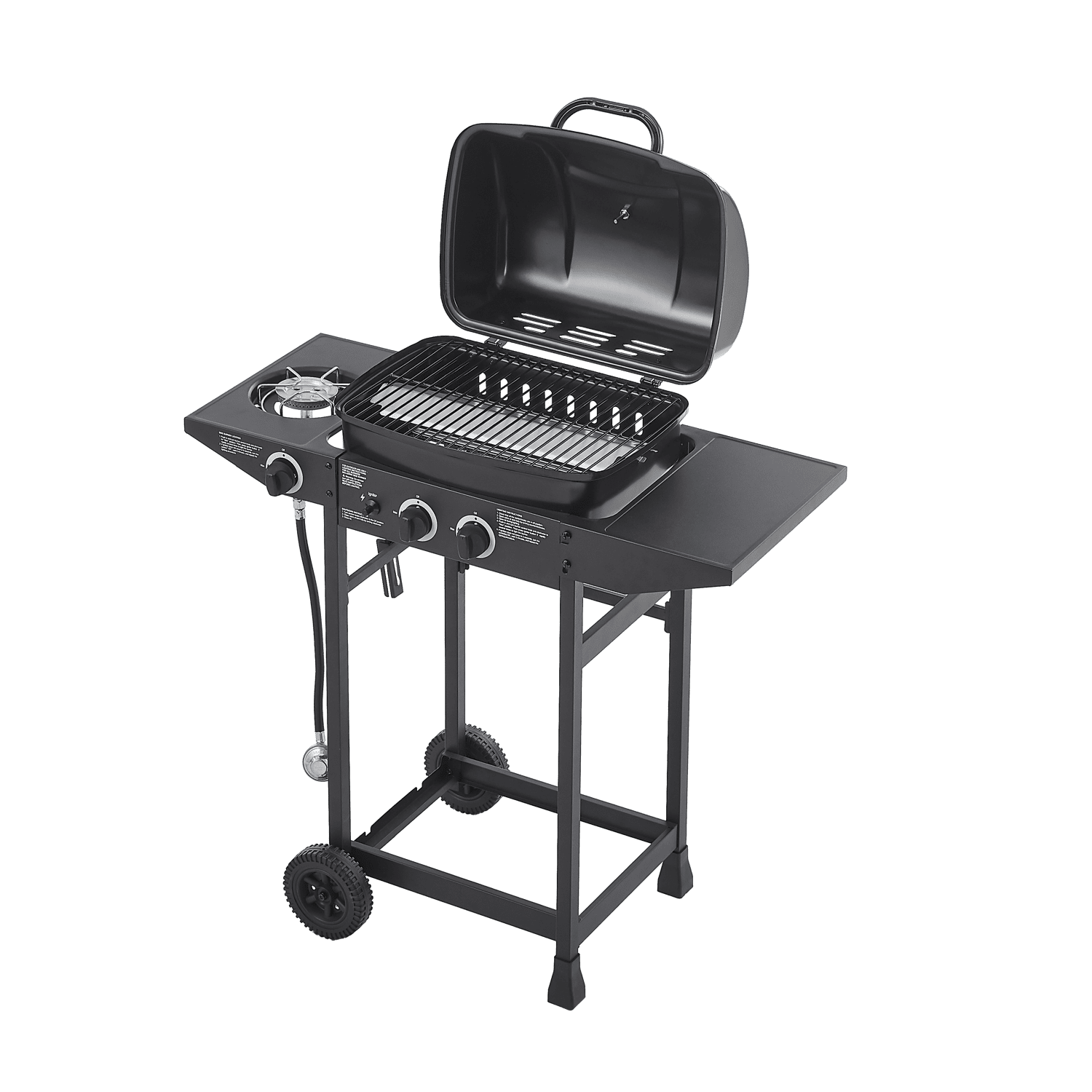 Demi Bonn 2 - Burner Propane Gas Grill - 24000 BTU, Side Burner, Stainless Steel, for Outdoor