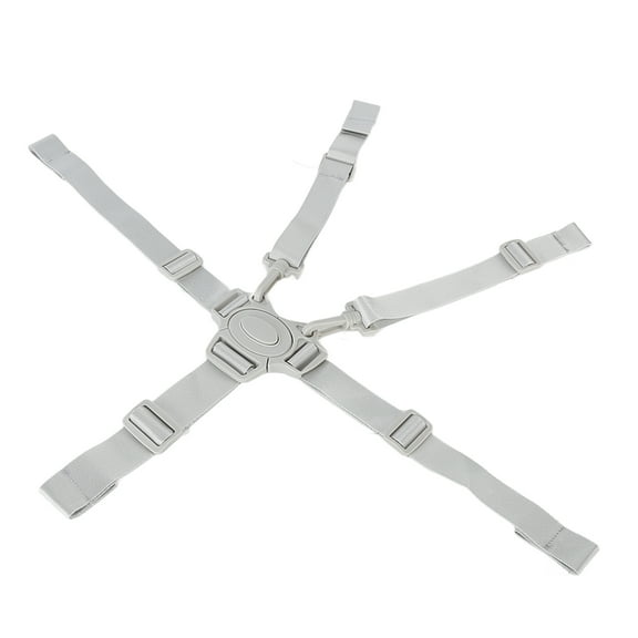 Universal High Chair Straps, Easy To Use 5 Point Strap Belt And Comfort Material For For Pushchair Gray