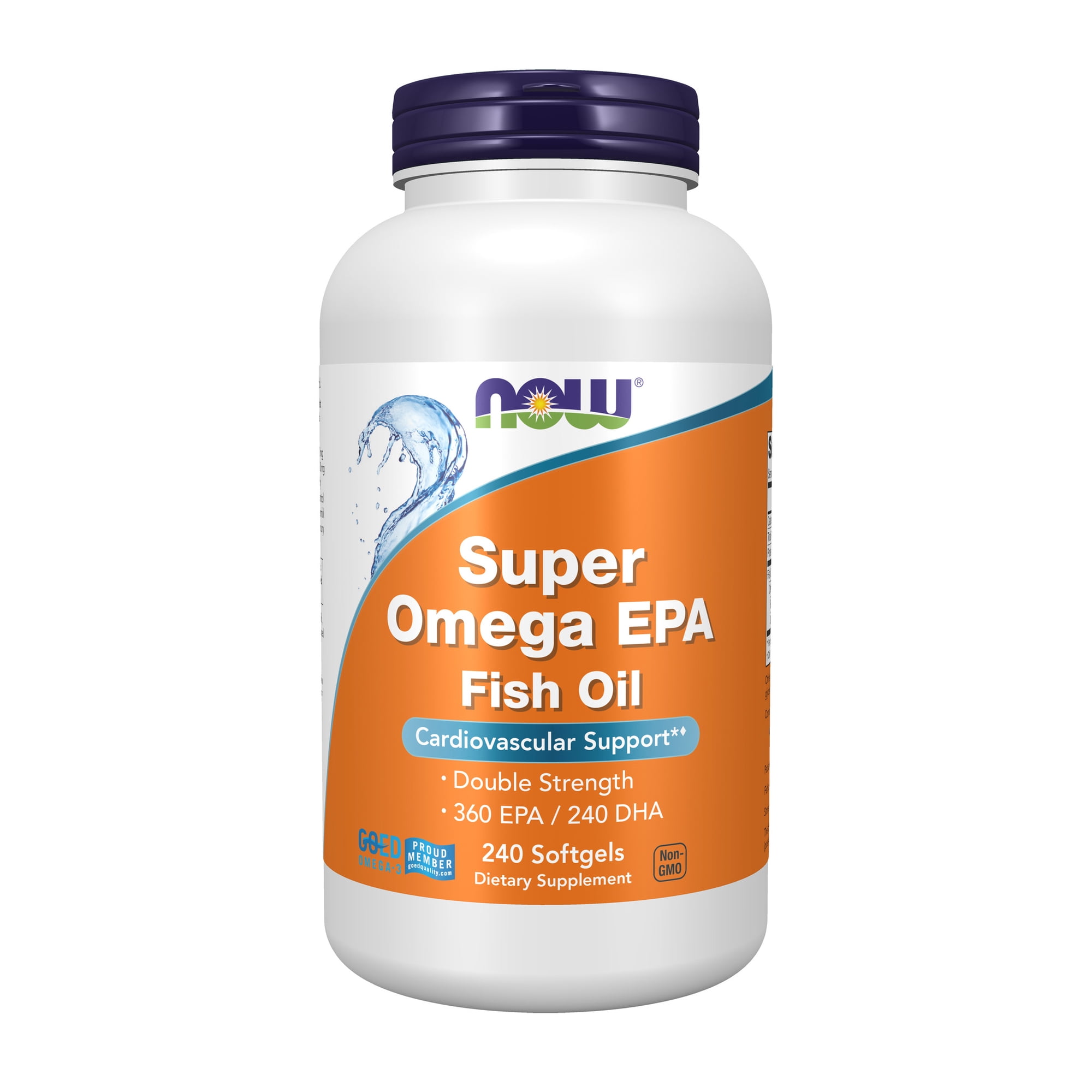 NOW Supplements, Super Omega EPA, 360 EPA / 240 DHA, Molecularly Distilled, Cardiovascular Support*, 240 Softgels