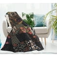 thumbnail image 5 of LR Home Black Patchwork Quilt Adult Cotton Throw Blanket, 50" x 70", 5 of 9
