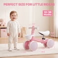thumbnail image 2 of Wisairt Colorful Lighting Baby Balance Bike, No Pedal 4 Quiet Wheels & Soft Seat, Toys for 1 Year Old Boy Girls Gifts, Pink, 2 of 8