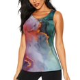 thumbnail image 1 of Kdxio Colorful Abstract Waves Print Racerback Workout Tank Tops for Women Sleeveless Gym Tops Athletic Yoga Shirts Camisole-XX-Large, 1 of 7