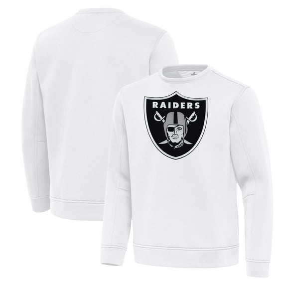 Men's Antigua White Las Vegas Raiders Relevant Lightweight Pullover Sweatshirt