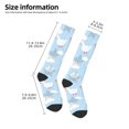 thumbnail image 2 of Goofa Cute Goose On A Blue Sky Pattern Adult Stockings, Color-Block Knee High Socks, Comfortable and Breathable, Soft and Stretchable, Sports, and Decoration, 2 of 6