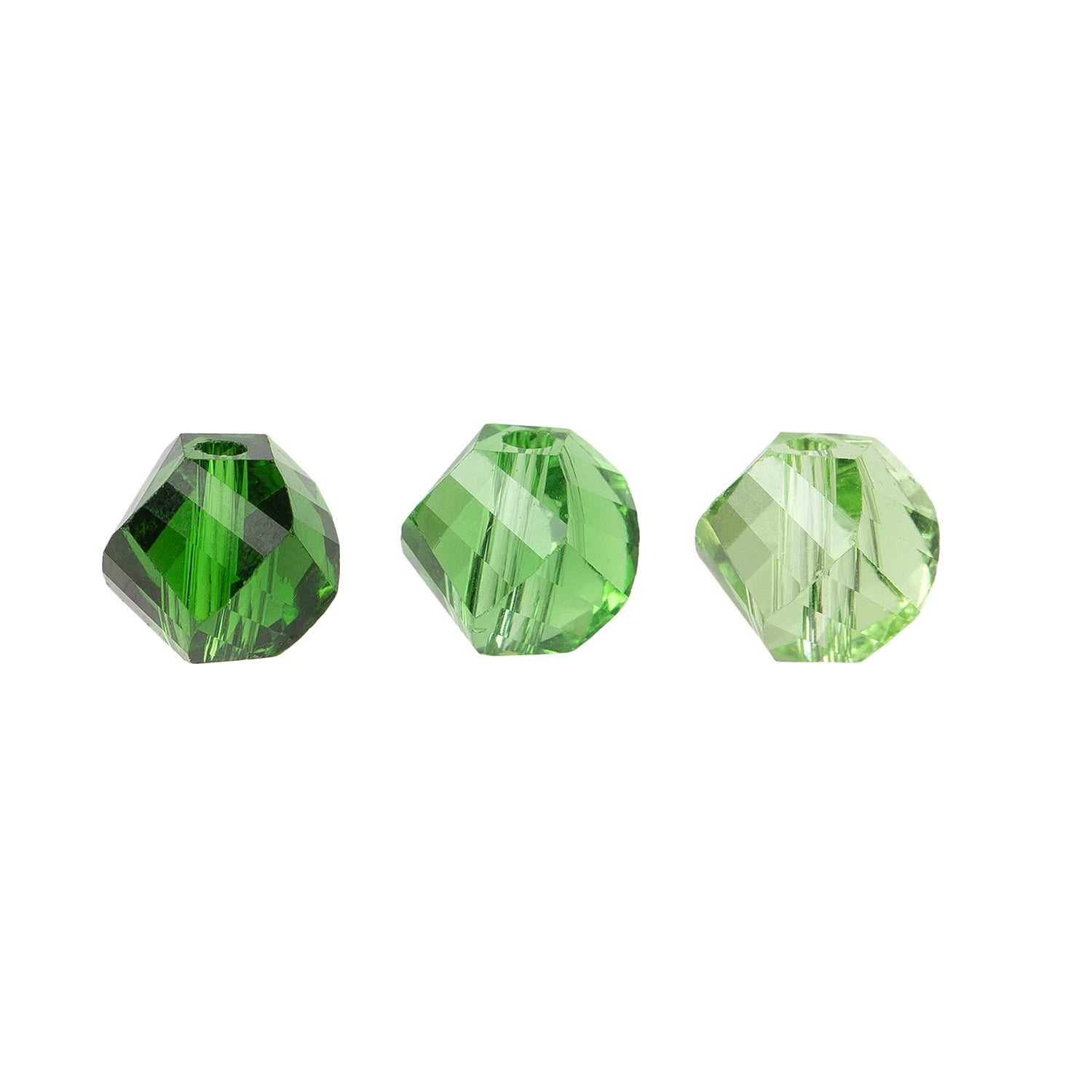 Cousin DIY 2-Strand Ombre Green Octahedron Glass Beads, 50 Piece, Adult