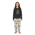 thumbnail image 4 of Jenny Matching Christmas Pajamas, Nutcracker Character Tree Print, Black Long Sleeve Shirt and White Wide-leg Bottoms, 4 of 8