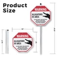thumbnail image 2 of Warning Alligators in Area Do Not Swim Fish or Enter Water. Do Not Feed. Give Them the Respect That They Deserve 10 inch X 10 inch Octagon Plastic Sign with Aluminum Mounting Stake, 2 of 8