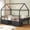 Black-Full, variant on Twin Size Loft Bed Frame with 6 Drawers,House Bed,Metal Low Loft Bed with Globe String Lights Plug in,Metal Bed with Guardrail & Inclined Ladder,No Box Sping Needed,Pink