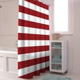 thumbnail image 3 of Merry Christmas Shower Curtain Red and White Stripes Shower Curtains for Bathroom Curtain Sets with Hooks Waterproof Fabric Bath Curtain Extra Long 72" X 84", 3 of 6