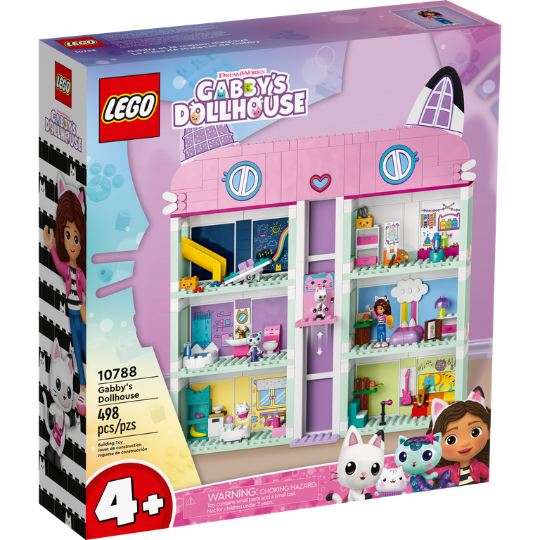 LEGO Gabby s Dollhouse Game 10788 Cakey MerCat Pandy Paws Figures 8 Room Building Set for Kids 4 Walmart