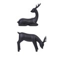 thumbnail image 4 of Juego de 2 estatuas de ciervos Adorno de mesa Recolección de escritorio Multipropósito Multipropósito Escultura de resina negra para sala de estar,, 4 of 9