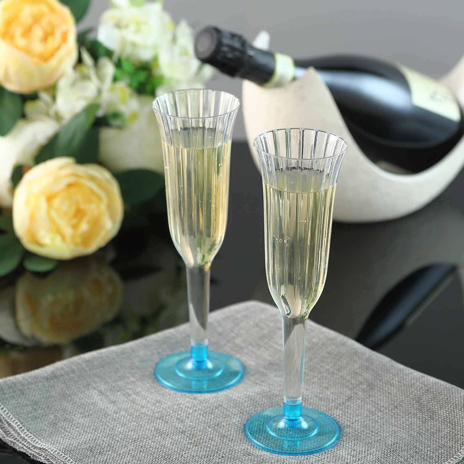 2 Pieces Benail 60 Pack 5.5 oz Clear Plastic Champagne Cups Disposable Wedding Party Cocktail Cups 