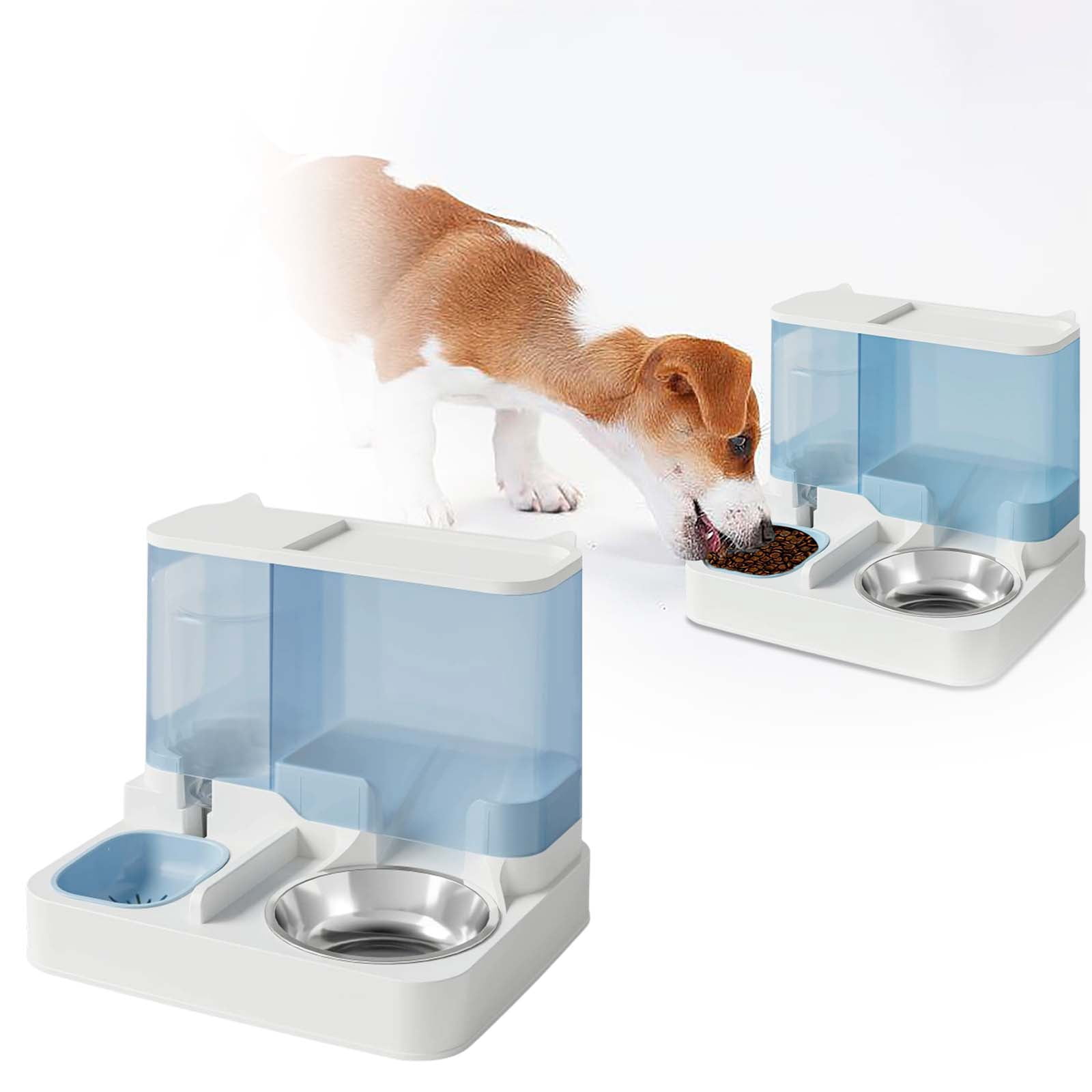 Automatic Pet Feeder for Cats & Small Dogs, 2-in-1 Smart Food Dispenser with Precise Meal Scheduling & Portion Control - Indoor Feeding Solution(Stainless Steel Bowl)