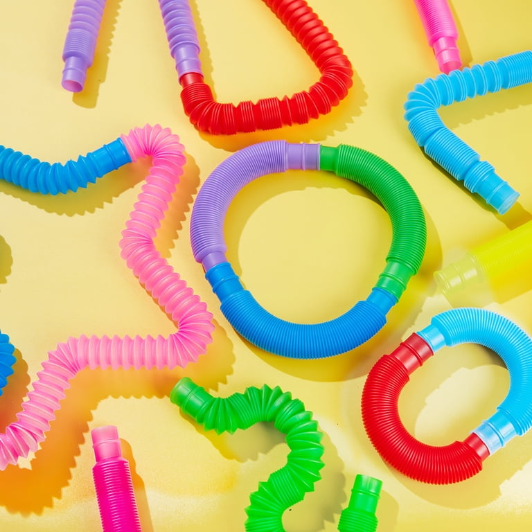 Joyfy 18 Pack Pop Tubes Fidget, 9 Colors Connectable photo 3