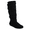 Black, variant on Women's Casual Flat Heel Pull Up Slip On Wide Calf Knee High Mid-Calf Boots Shoes ( Burgundy, 8.5)