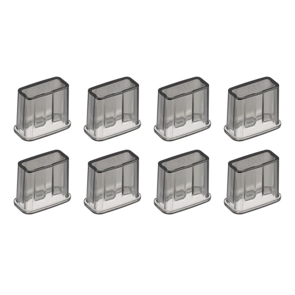 8pcs USB Port Cover Anti Dust PC USB Type-A Female Ports Protective Cover Protectors, Transparent Black