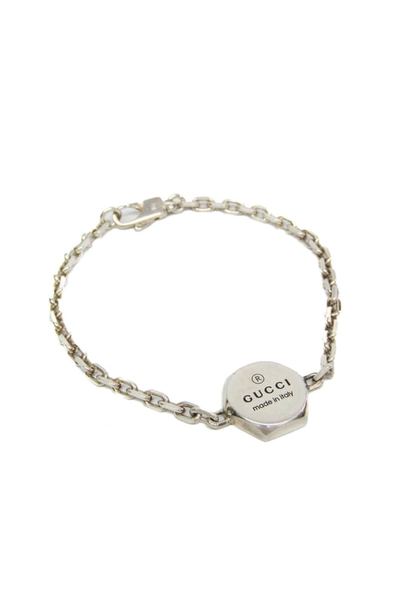 Pre-Owned Gucci Hexagon Silver Charm Bracelet Silver (Good)