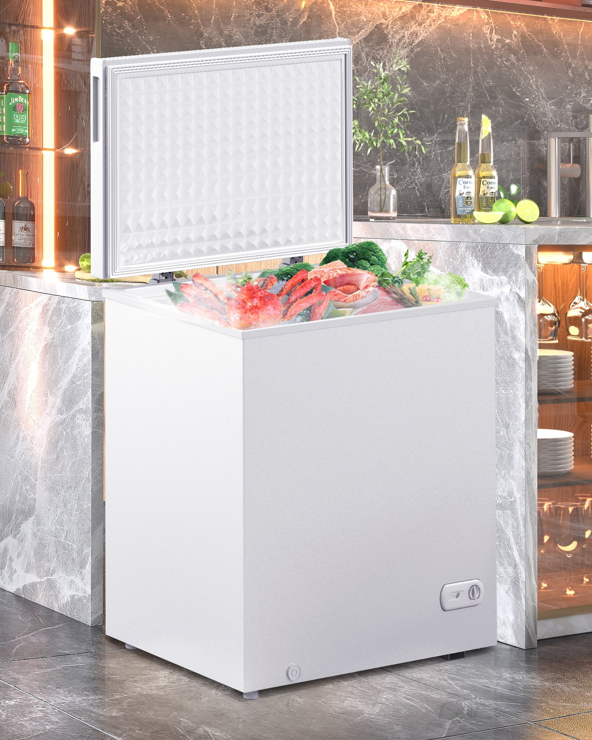 Muhub 10.0 Cu Ft Chest Freezer, Deep Freezer with Removable Baskets, Adjustable Temperature,White