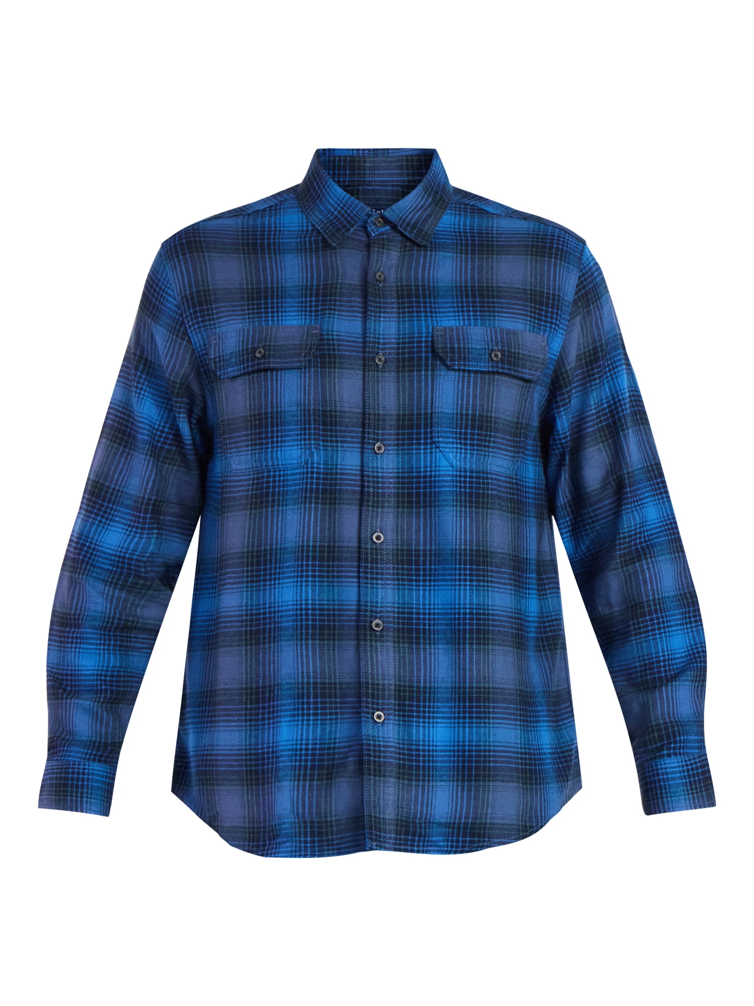George Men's & Big Men's Relaxed Fit Double Pocket Flannel Shirt, Sizes XS-3XLT