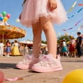 thumbnail image 6 of GPOECD Sparkly Toddler Girl Shoes Glitter Bow Stylish Everyday Sneakers With Comfortable Fit For Play Casual Shoes Pink,28, 6 of 6