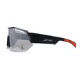 thumbnail image 4 of Mens Xloop Half Rim Oversize Shield Sharp Plastic Sunglasses Matte Black Orange Silver Mirror, 4 of 4