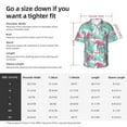 thumbnail image 5 of Zufioo Flamingo Hawaiian Shirt for Men,Beach Shirts Tropical Vacation Shirts,Sleeve Casual Button Down Shirt with Pocket for Travel,Beach,Party,daily,Medium, 5 of 7