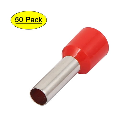 E6012 Tube Style Electric Wire Ends Sleeve Crimp Insulated Terminal 50pcs